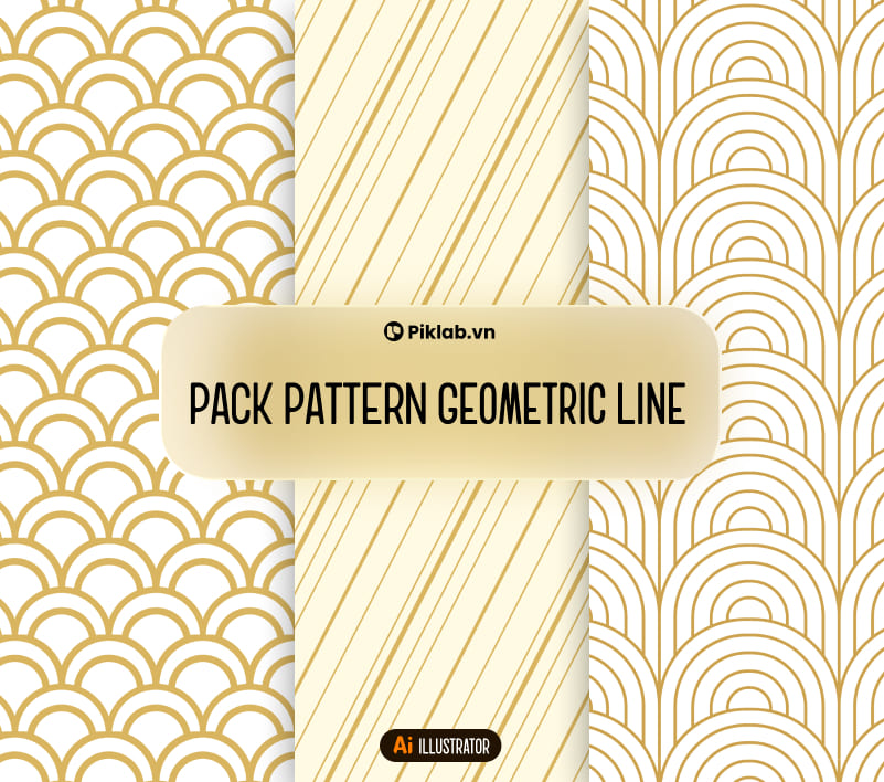 Pack Patterns Geometric Line, Bộ Pattern Hình Học Đẹp Cho Thiết Kế, Họa Tiết Vây Cá, Đường Kẻ Chéo